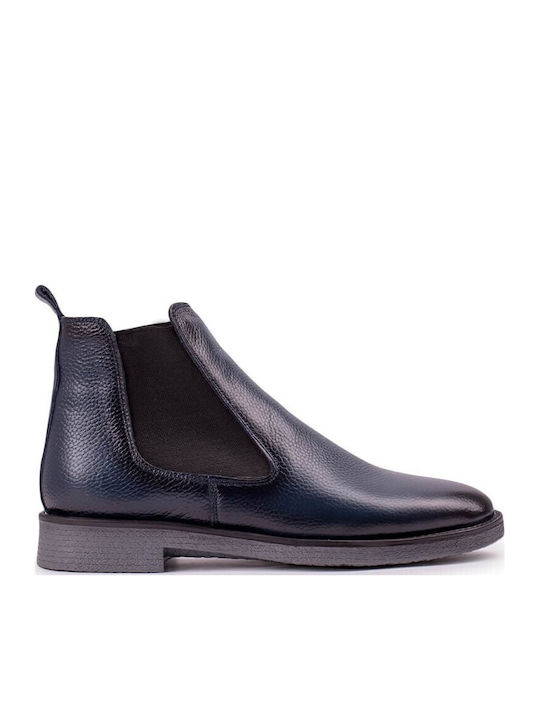 Leder Marineblau Chelsea Stiefeletten