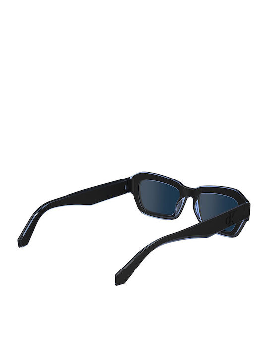 Calvin Klein Unisex Γυαλιά Ηλίου με Μαύρο Κοκκάλινο Σκελετό και Μπλε Φακό CKJ24608S 001