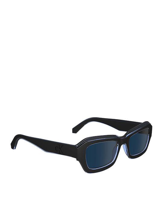 Calvin Klein Unisex Γυαλιά Ηλίου με Μαύρο Κοκκάλινο Σκελετό και Μπλε Φακό CKJ24608S 001