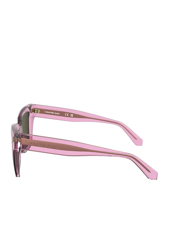 Calvin Klein Women's Sunglasses with Green Plastic Frame and Green Lens CKJ24606S 661