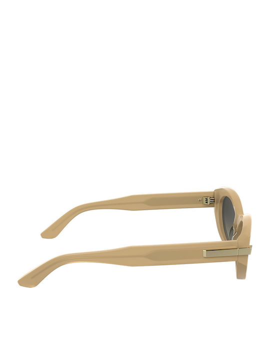 Calvin Klein Women's Sunglasses with Beige Horn-Rimmed Frame and Grey Gradient Lenses CK25502S 209