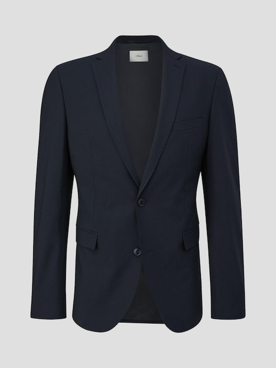 Black Label Sacou bărbați cu croială normală Navy Blue