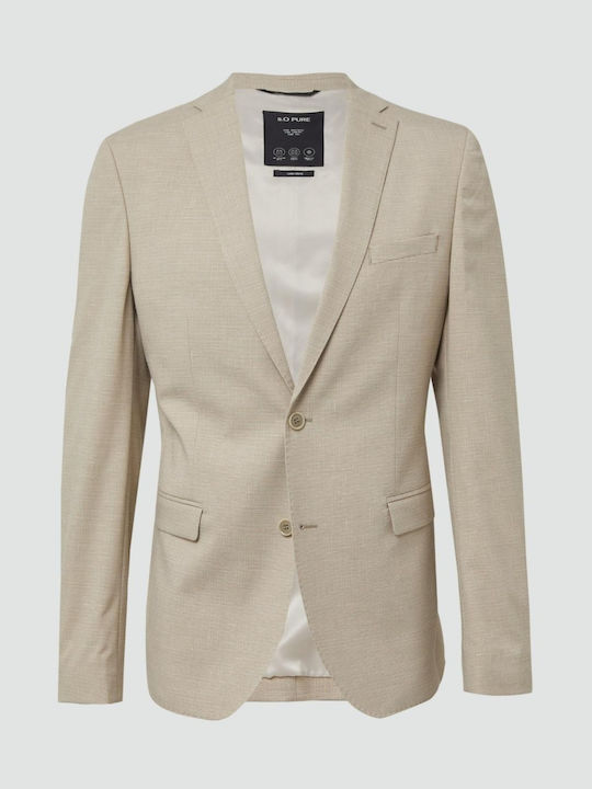 Black Label Sacou bărbați cu croială strâmtă Light Brown