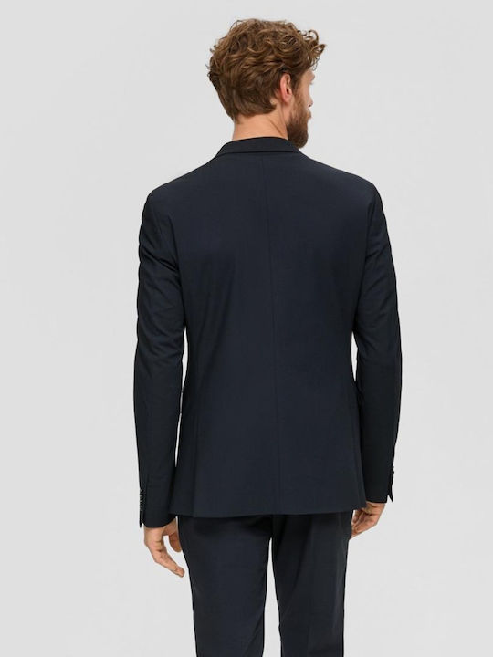 Black Label Sacou bărbați cu croială normală Navy Blue