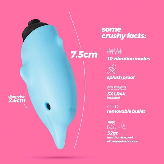 Crushious Mini Κλασικός Δονητής 7.5cm Μπλε
