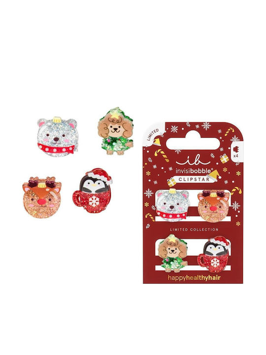 Invisibobble Set Kinderhaarklammern mit Haarspange Tier 4Stück