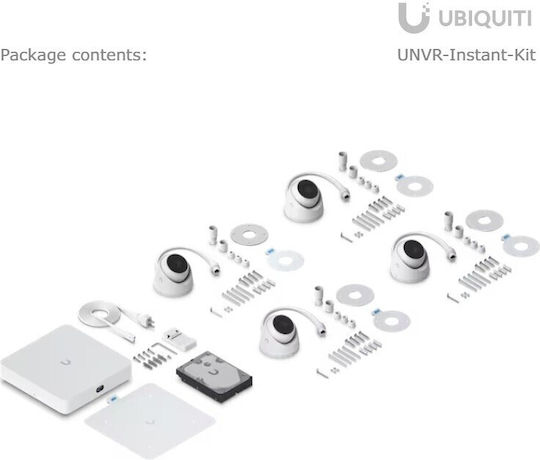 Ubiquiti Σύστημα Παρακολούθησης UniFi Καμερών IP 4MP με Καταγραφικό NVR
