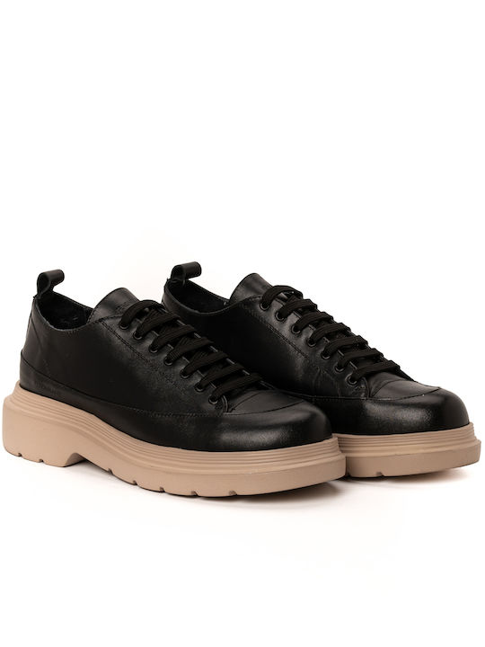 Leder Herren Freizeitschuhe Anatomisch Schwarz