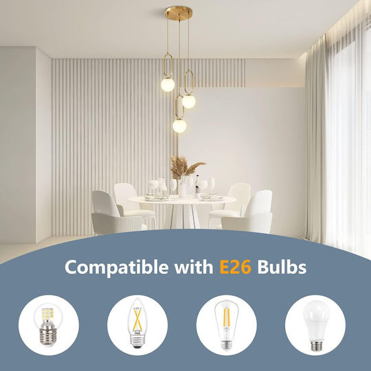 Lightplanet Lustră Alb cu Dulie E27