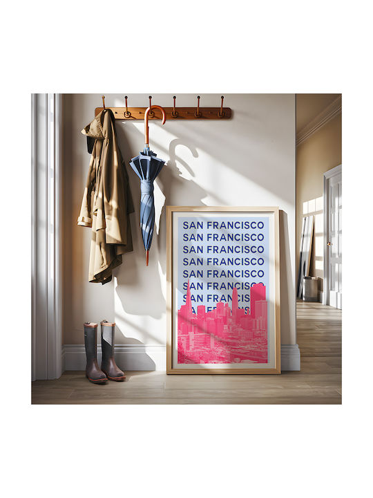 Poster San Francisco Pop Art Pst25516 21cm X 30cm Λευκή Ξύλινη Κορνίζα