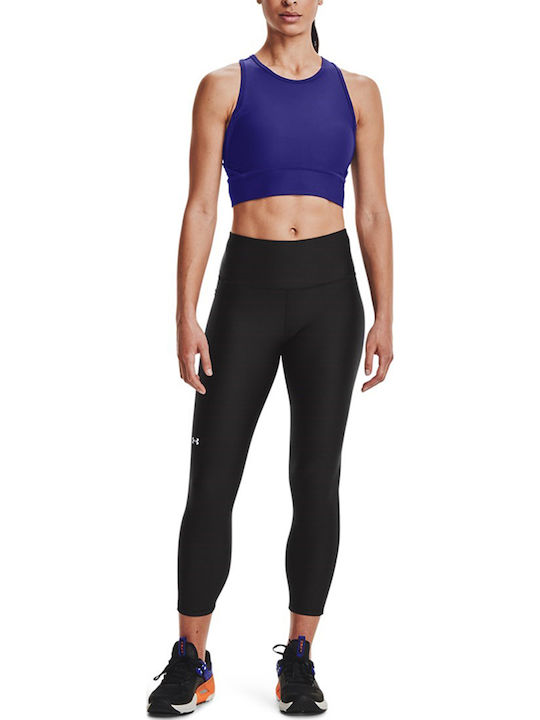 Heat Gear 7/8 Training Дамски Cropped Клин За Стягане Гланцов И С Висока Талия Черен