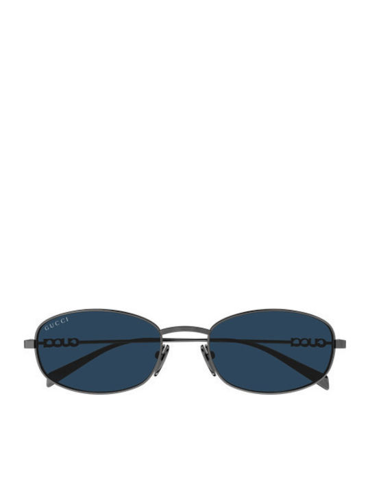 Gucci Unisex Sunglasses with Grey Metallic Frame and Blue Lenses GG1940S
