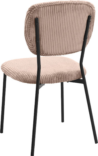 Kevin Dining Room Fabric Chair Mocha - Black 48x51x87cm