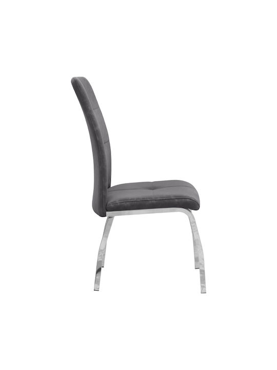 Alma Dining Room Artificial Leather Chair Grey 42x53x97cm