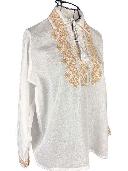 Kids' Tunic Long Sleeve White, Beige