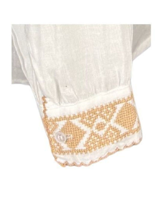Kids' Tunic Long Sleeve White, Beige