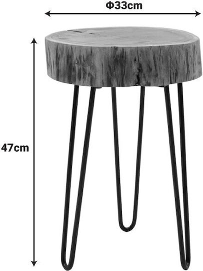 Кръгла Помощна маса Метална Natural Shade/Black Ш32xД30xВ47см.