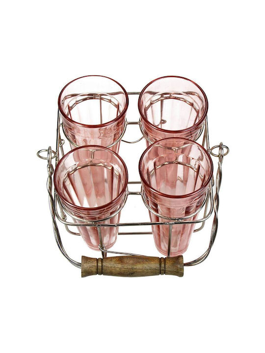Selected by Pragmatic Set of Glasses White Wine / Liqueur/Ouzo / Coffee/Freddo made of Glass in Orange Color 4pcs