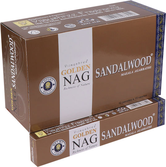 Aρωματικά Στικ Golden Nag Sandalwood Vijayshree Masala Agarbathi 15g