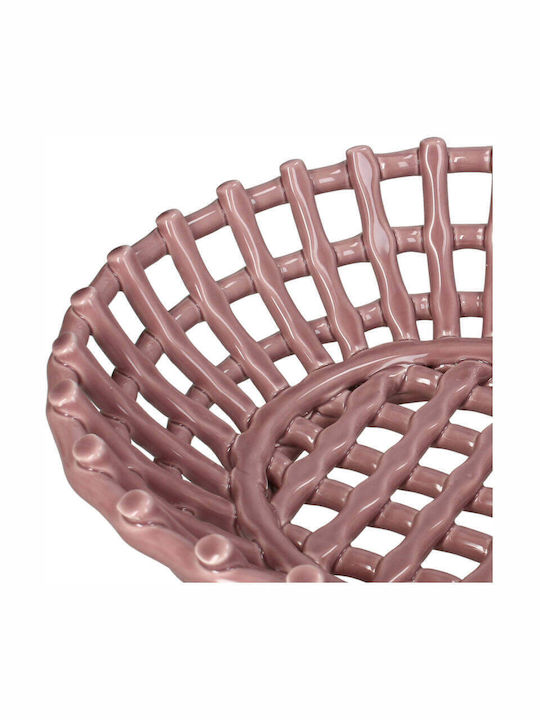 Selected by Pragmatic Fruit Bowl Ceramic Pink 30x30x9cm