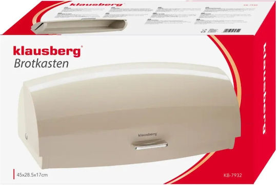 Klausberg Bread Box with Lid Inox Gray 45x28.5x17cm