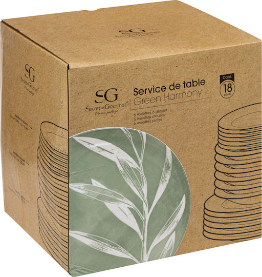 Secret de Gourmet Green Ceramic Dinnerware Set 18pcs