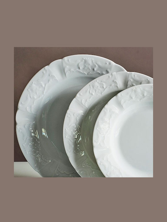 Cryspo Trio Regina Geschirrset aus Porzellan White 53.000.30 72Stück
