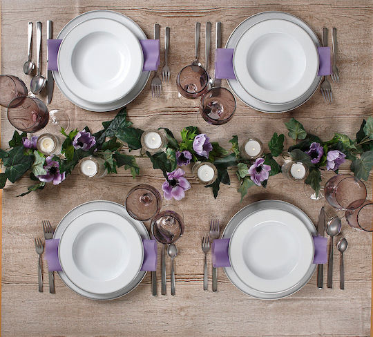Cryspo Trio Dalia White Porcelain Dinnerware Set 43.8360.40 20pcs
