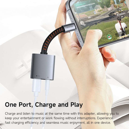 Mcdodo Audio Convertor USB-C masculin în 3.5mm / DC feminin Gri 1buc
