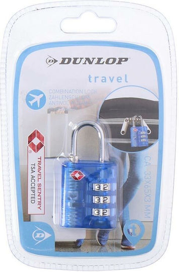 Dunlop Lock Ατσάλινο Λουκέτο Πέταλο Συνδυασμού Κόκκινο με Πιστοποίηση TSA Κόκκινο