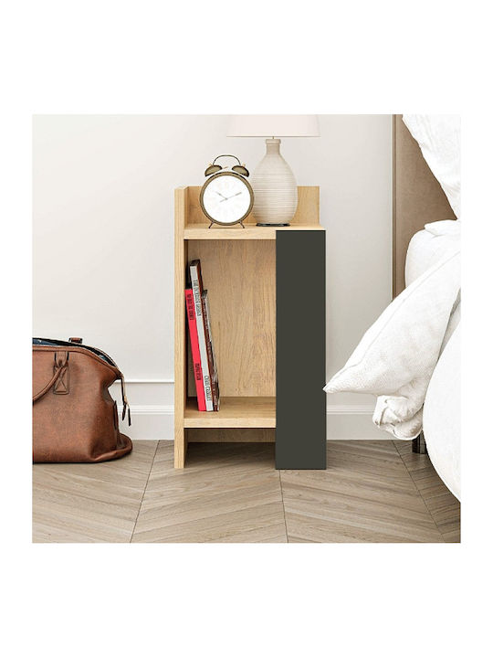 Bedside Table Elos Wooden Grey 25x27x60cm