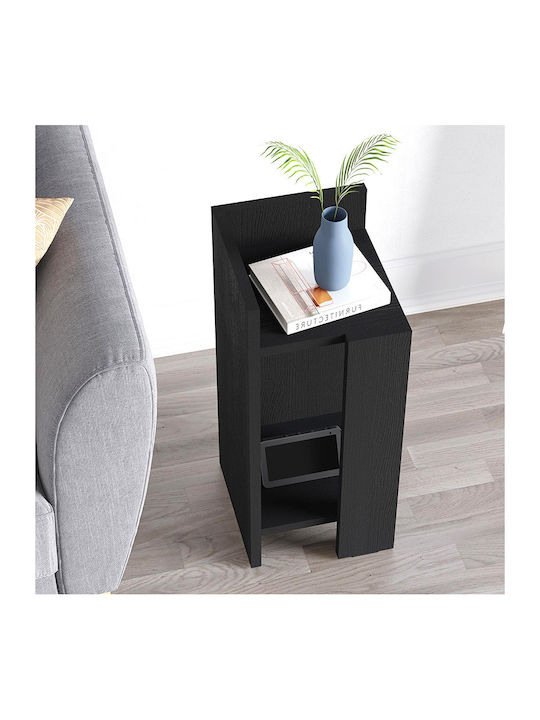 Bedside Table Elos Wooden Black Wood 25x27x60cm
