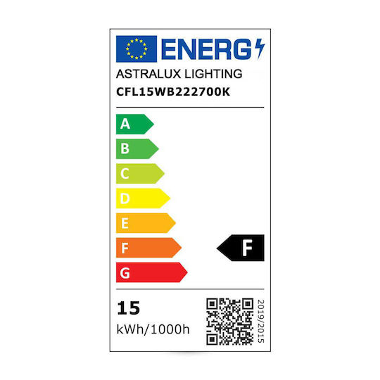Energy Saving Lamp Classic 4u 15w B22 Warm White 2700k