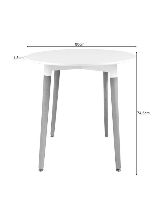 Masă Bucătărie Lemnoasă White 80x74buc