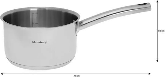 Klausberg Töpfe Set aus Rostfreiem Stahl Silver mit Antihaftbeschichtung 5 Stück