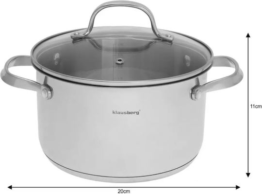 Klausberg Töpfe Set aus Rostfreiem Stahl Silver mit Antihaftbeschichtung 5 Stück