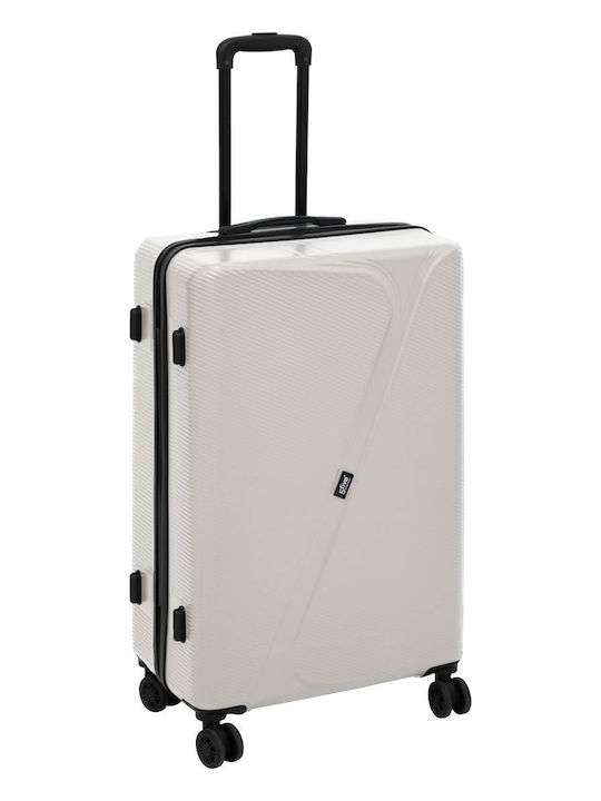 5Five Hard Cream Suitcases with 4 Wheels Set of 3 Pieces