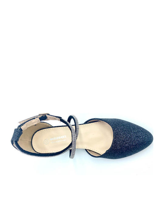 Kids Ballerinas with Adjustable Metal Clasp Black