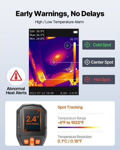 Vevor Handheld Thermal Camera with Screen 2.4" 20°C-550°C SCSYHWRXY28IBVSXH001V9
