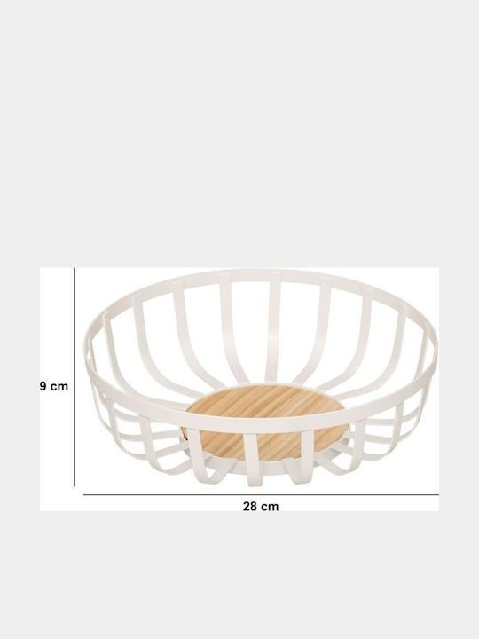 Secret de Gourmet Φρουτιέρα Μεταλλική Λευκή 28x9x28εκ.