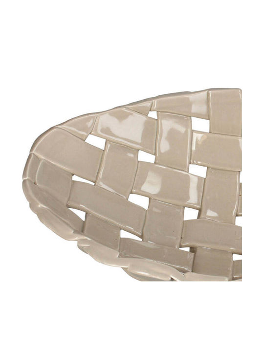 Selected by Pragmatic Ceramic Salad Bowl Beige 38x21x8.5cm