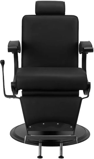 Barber Equipment Стол За Бръснар Черен С Регулируема Височина И Хидравличен Механизъм За Повдигане