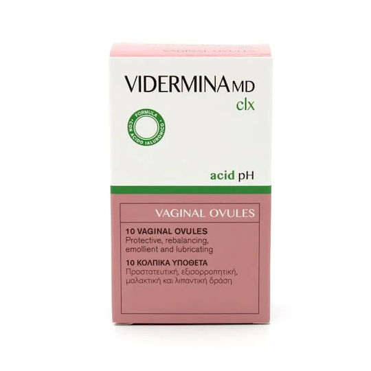Epsilon Health Vidermina Clx Vaginal Suppositories for Intimate Area Cleansing 10 x 3gr
