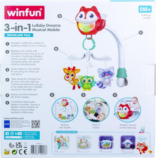 Winfun Suspendata Jucărie pentru cărucior cu Muzică și Proiector pentru 0++ Luni