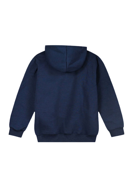 Kinder-Sweatshirt Jacke mit Kapuze und Taschen Dunkelblau Basic