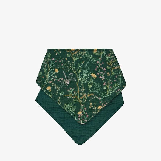 Kikka Boo Secret Garden Impermeabila Bandana material textil cu buton Verde 2buc