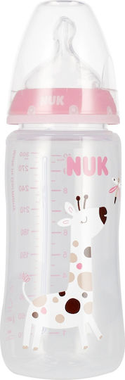 Nuk Plastic Baby Bottle Anti-Colic with Silicone Nipple for 0-6 months Pink 300ml