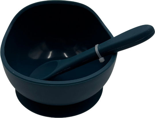 Excellent Houseware Παιδικό Σετ Φαγητοδοχείου από Σιλικόνη Μπλε 2τμχ