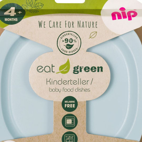 Nip Baby Food Plate made of Plastic Green 2pcs