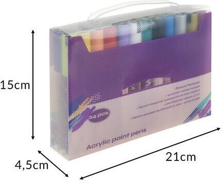 Акрилни Маркери 4мм Multicolored 24бр